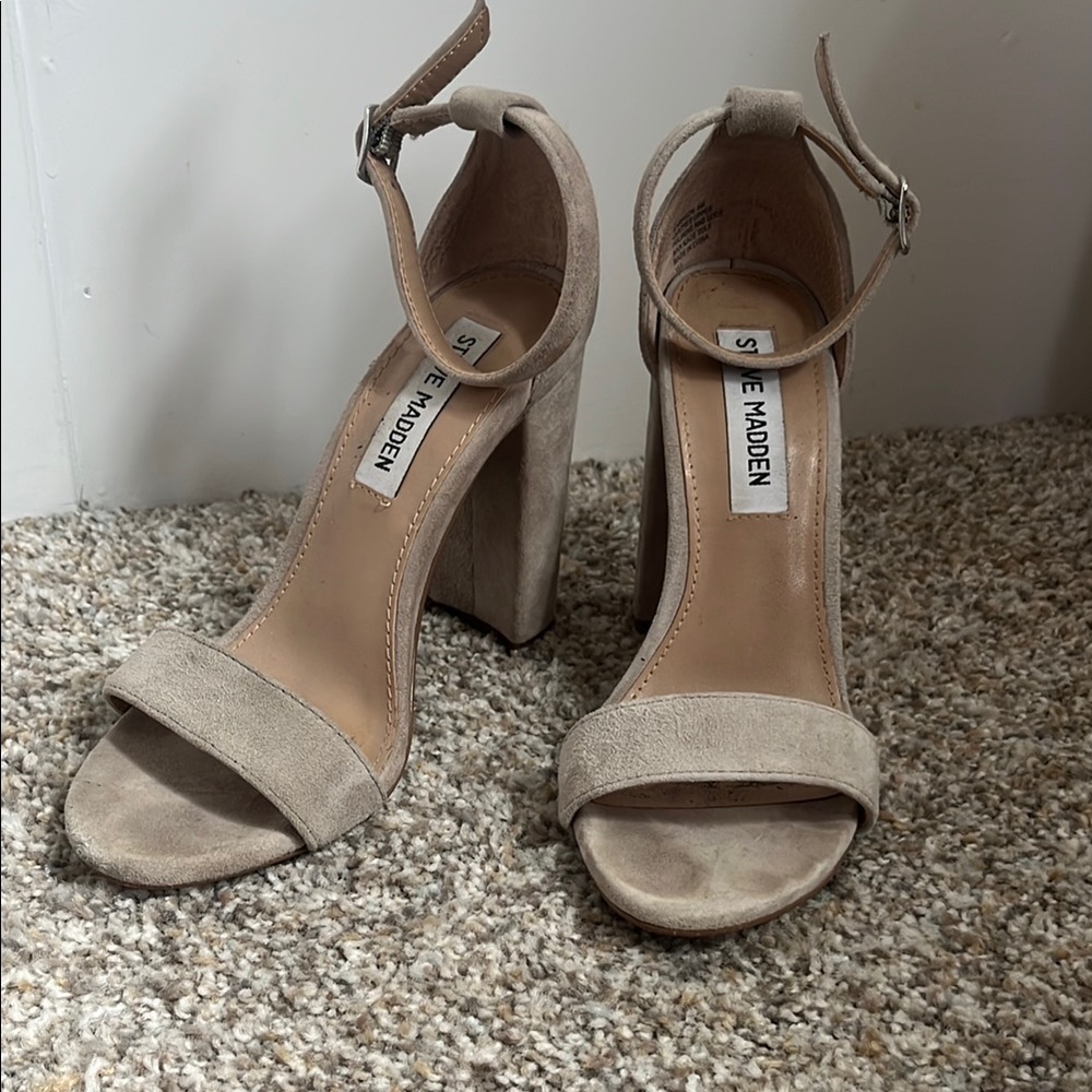 Steve Madden Tan Heels with Ankle Strap